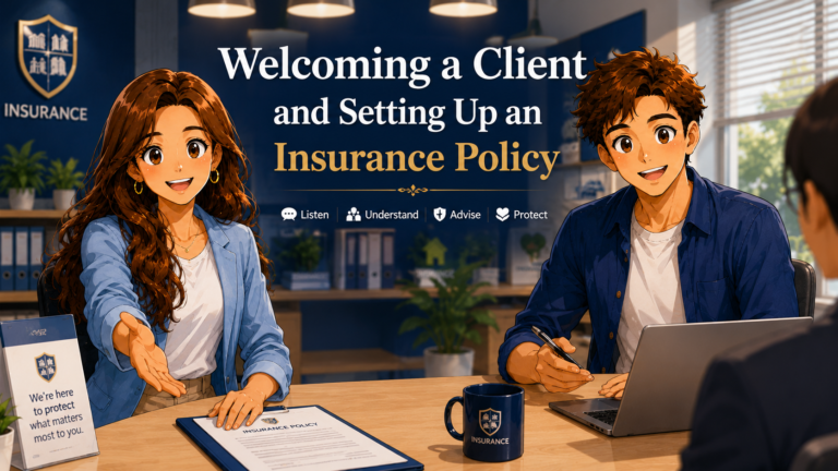 Welcoming a client and setting up an Insurance Policy